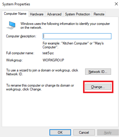 Домен виндовс 10. Change Computer name. How to join domain in Windows 10. Domane name как прописать логон виндос.