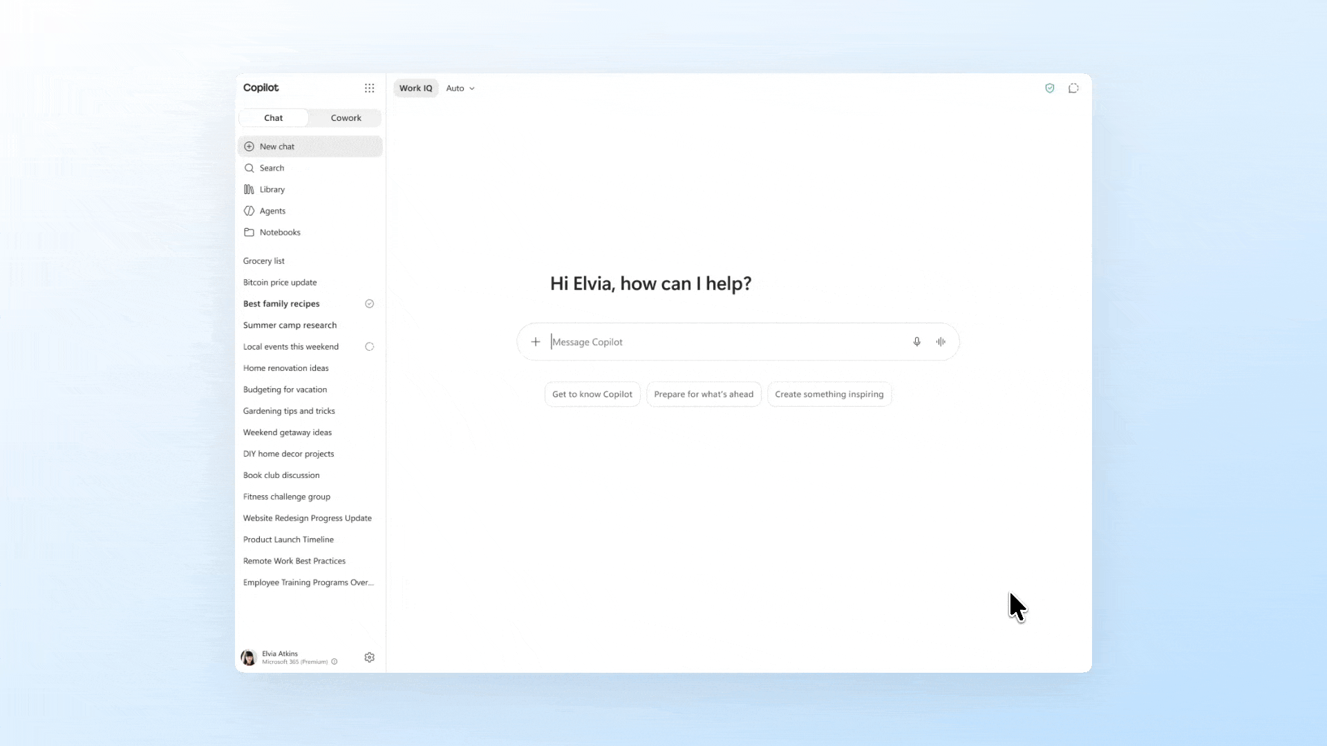 Bascule vers l'expérience complète Copilot Cowork dans l'application Microsoft 365