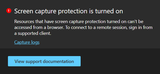 Display Protection appliqué à une session distante Azure Virtual Desktop